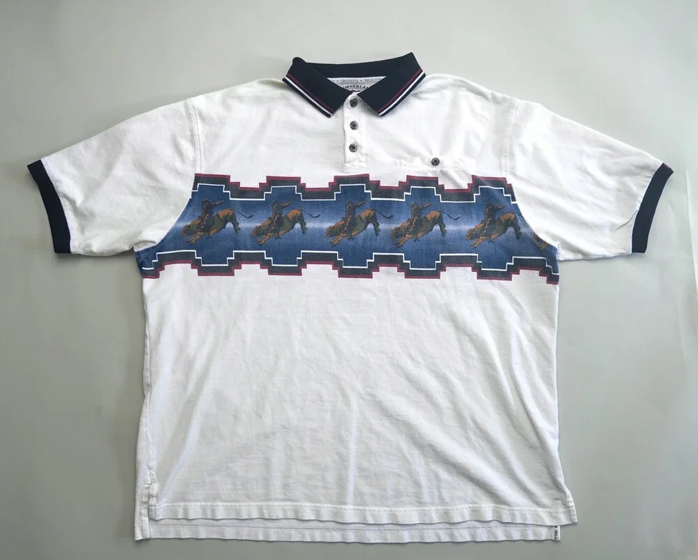 Vintage Cumberland Outfitters Shirt Mens XL White Western Rodeo Bull Rider 90s